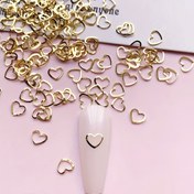 Resim 100 adet 3D Metal Kalp Tırnak Sanatı Süslemeleri - Altın & Siyah Oyma Tasarım DIY Manikür, Pedikür için, Profesyonel Salon & Ev Kullanımı, Tırnak Dekorasyonları, Pedikür Aksesuarları, Detaylı İşçilik, Güzellik Severler 