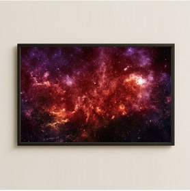 Resim Kırmızı-mor Nebula Galaksi Duvarı Dijital Uzay Sanat Pleksi Tablo 