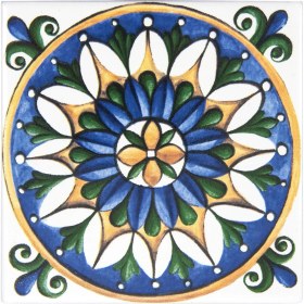 Resim Can Seramik 10*10 cm CÇ-111 Kütahya Çini Karo ( 5'li 1 Paket ) 