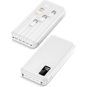 Resim Powerway 20.000 Mah Kablolu Dijital Göstergeli 20.000 Mah Garantili Dahili Stand TX209 Beyaz Powerbank 