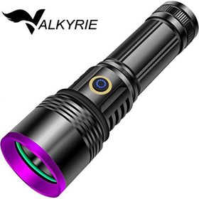 Resim Valkyrie 365nm 20W Güç 3000 mAh Şarjlı Alüminyum Gövde Profesyonel Kullanım LED UV El Feneri 