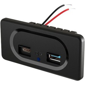 Resim Geeroyoo Hızlı Şarjlı 12v Usb Çift Portlu Araç Şarj Cihazı Pd & Type-c , Otomobil, Karavan, Tekne İçin 