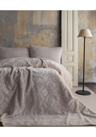 Resim Ap Embos Çift Kişilik Ekru Mercy Battaniye Ekru 