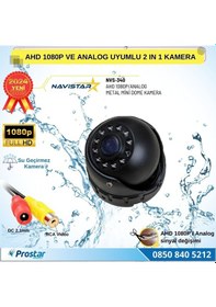 Resim Ahd 1080p Ve Analog Cvbs Pal Dönüştürülebilir Gece Görüşlü Mini Metal Dome Araç Kamerası 