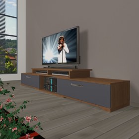 Resim Flex 130 Mdf Tv Ünitesi Tv Sehpası - Ceviz - Antrasit 