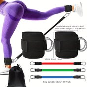 Resim 5 adet Ayak Bileği Direnç Bantları ve Ayak Bileği Askıları ile Fitness Germe Halatı, Bacak ve Kalça Egzersizleri için Uygun, Kas Egzersizleri, Yoga 