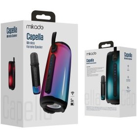 Resim MIKADO MD-17BT CAPELLA, 10W, Taşınabilir, USB/AUX/BT/TF, RGB Işıklı, Transparan, 1800mAh, Mikrofon, Karaoke, Bluetooth Speaker, 