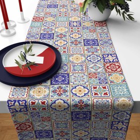 Resim Çini Desenli Runner Örtü 