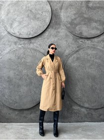 Resim mass fashion Kadın Kuşaklı Cep Detaylı Trençkot 