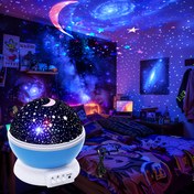 Resim 1 adet Yıldızlı Gece Gökyüzü Projeksiyon Lambası - 360° Dönebilen, 12 Renk Modu, Bilim Kurgu USB Yatak Odası ve Parti Dekoru, Mükemmel Hediye. 