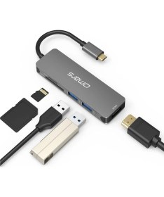 Resim Omars 5 Port Type-C 4K HDMI Video Transferi 5gbps USB 3.1 Sd/tf Kart Uyumlu Hub Çoklayıcı Adaptör 