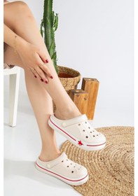 Resim Tam Ortopedik Doktor Hemşire Sabo, Plaj, Yürüyüş Günlük Terlik Bej-kırmızı Bej - Kırmızı 