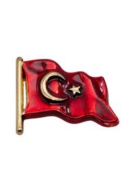 Resim Pigado Türk Bayrağı Rozet Kırmızı 