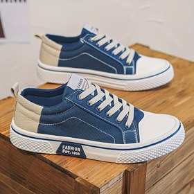 Resim Erkek Moda Kanvas Ayakkabılar 2025 Yeni Bahar ve Sonbahar Sokak Kaykay Ayakkabıları Rahat Spor Loafer'lar 