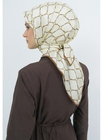Resim Armine Saf İpek Sura Eşarp-2026 İlkbahar-yaz- 953800d Krem-Yeşil 