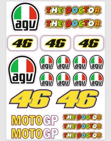 Resim MOTOSEPETİM AGV THE DOCTOR STİCKER KARIŞIK ÇIKARTMA Uyumlu 