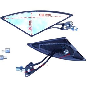Resim Motobir Ayna Takımı Karbon 8mm-10mm Üçgen Modifiye Universal 