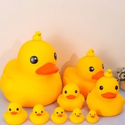 Resim Sevimli Sarı Kauçuk Ördek Aile Seti - Küçük Ördeklerle Büyük Ördek, Küvet ve Havuz Oyunları İçin Mükemmel, Çocuklar ve Gençler İçin Eğlenceli Su Oyuncakları, Küvet Oyuncakları|Oyuncağı Ördek Tasarımı|Yumuşak Kauçuk Dokusu, Ördek Oyuncakları 