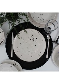 Resim Point 16 Parça 4 Kişilik Yemek Takımı Siyah 