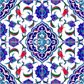 Resim Armada Çini 20x20 Cm Ac 44 Osmanlı İznik Desen Kütahya Çini Pano 