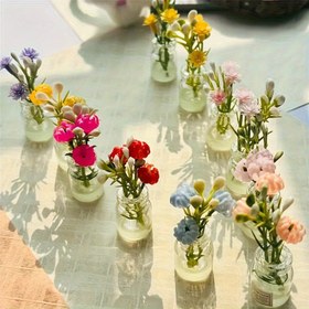 Resim 12 Parça Karanlıkta Parlayan Reçine Vazo Seti - DIY Araç Gösterge Paneli/Ev Dekoru/El İşi, Çeşitli Renkler, Mükemmel Hediye 