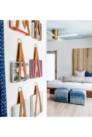 Resim Bundera Siyah Deri Dergilik Gazetelik Ve Duvar Tablet Tutacağı Deri Hasır Gazetelik Modelleri 