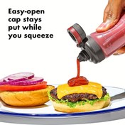 Resim Oval ABS Baharat Sıkıştırma Şişesi Kolay Açılabilir Kapak ile - PVC İçermeyen, Elde Yıkanabilir, Ketchup, Karabiber, Mayo ve Daha Fazlası için Mükemmel - Yemek Sunumunu Renkli Hale Getirir, Yemek Sunumunu Güçlendirir | Şık Şişe Tasarımı | ABS Plastik Şişe 