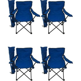 Resim 4'lü Kamp Sandalyesi Piknik Sandalyesi Katlanır Sandalye Kamp Sandalyesi Mavi Mavi 