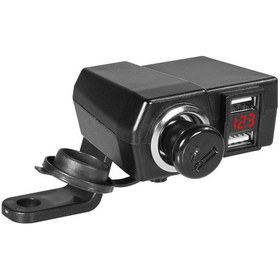 Resim Motosiklet Araba Çift Usb Cep Telefonu Şarj Cihazı Çakmak Arayüzü İle Çok Fonksiyonlu Dijital Ekran Araç Şarj Cihazı, Stil: Dyuk-2 Kırmızı Işık Diğer 