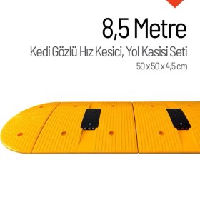 Resim İleri Trafik Kedi Gözlü Plastik Yol Kasisi Kapaklı Set - 8,5 Metre 