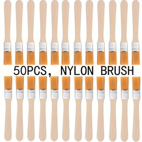 Resim 50'li Naylon Boya Fırçaları, 5-Inch, Sarı Tüylü, Duvar, Kapı, Dolap, Mobilya, Çit Boyama İçin İdeal - Detaylı Çalışma İçin Hafif 