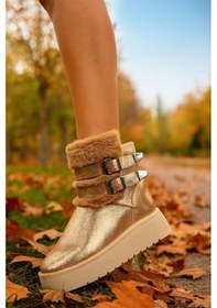 Resim Çift Tokalı Kalıntaban Kadın Bot Bronz 