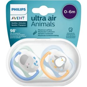 Resim Philips Avent Ultra Air Animals 2'li Erkek Emzik 0-6 