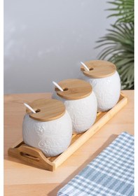 Resim Acar Kayla 3lü Porselen Baharat Takımı Yam-06125/12 Beyaz 