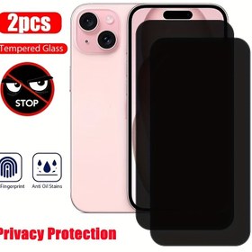 Resim 2 adet Gizlilik Koruma Ekran Koruyucu iPhone 13 14 15 16 Pro Max Cam Gizlilik Koruma Temperli Cam için iPhone 11 12 13 14 15 Artı Tam Kapak Gözetleme Önleyici Cam iPhone 11 12 13 14 15 16 16e Cam, ROEG 