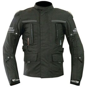 Resim Motosiklet Montu Maxdura Kumaş 4 Mevsim Titanyum Korumalı Kışlık Uzun Motor Mont Siyah 