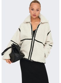 Resim Only 15322440 Onlparıs Teddy Jacket Lıfe Otw Cc Kadın Ceket White Sand Black 