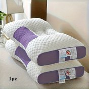 Resim Yetişkinler İçin Yumuşak Uyku Destekleyici Boyun Yastığı, Ayarlanabilir Ergonomik Kontur Desteği, Çıkarılabilir Kılıf, Rahat Servikal Omurga (Mor Petek Desenli) Su Dolgulu Masajlı Neck Pillow 