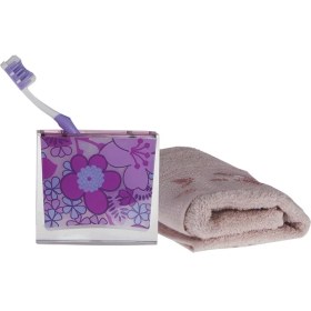 Resim Bosphorus Diş Fırçalık Pembe Çiçekli Banyo Aksesuarı 