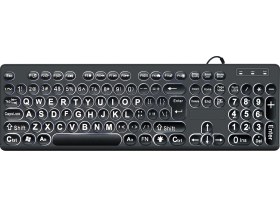 Resim Sones Mc-k315 104 Tuşlu Büyük Karakterli Siyah Aydınlatmalı Kablolu Klavye 