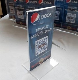 Resim A6 T-Tipi Dikey Şeffaf Föylük Menü Broşür Etiket Fotoğraflık Albüm Stand Sehpa 