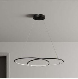 Resim Ortaca / 100 Cm / Sarkıt Avize / Antrasit Gövde / 3 Renk Işık Antrasit 