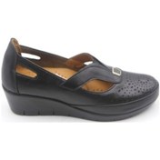 Resim Trendyahose 322 Doğal Deri Doktor Tavsiyeli Anatomic Ayakkabı Siyah 