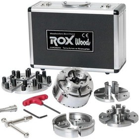 Resim Rox Wood 0293 4 Çeneli Ahşap Torna Aynası Ve Aksesuarları 6 Parça 