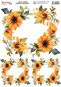 Resim Pirinç Dekopaj Kağıdı 30x42cm Pt-1483 Ay Çiçekleri 