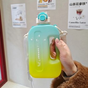Resim Xudaran Dopamin Küçük Kare Kova Plastik Kupa Büyük Kapasiteli Su Kupa Spor Kupa (Yurt Dışından) 