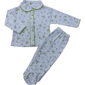 Resim Neşeli Bebek Neşelibebek Yeşil Unisex Filli Pijama Takımı 6 Ay 