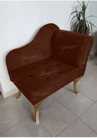 Resim aldagelsin Yeni Model Ters Kol Tekli Köşe Koltuğu Josefin Bench Gold Ayak 