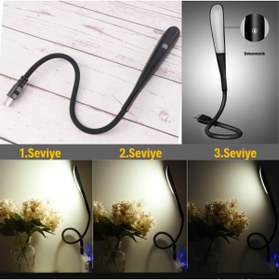 Resim NW NessiWorld Kompakt USB Siyah 14 Ledli 3 Kademeli Dokunmatik Okuma Lambası 