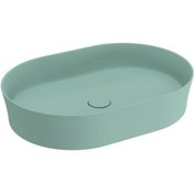 Resim Bocchi Slim Line Oval Lavabo 55x38 Cm Mat Mint Yeşil 